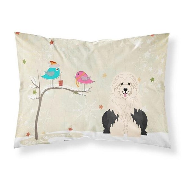 Carolines Treasures Carolines Treasures BB2568PILLOWCASE Christmas Presents Between Friends Old English Sheepdog Fabric Standard Pillowcase; 20.5 x 0.25 x 30 in. - BB2568PILLOWCASE