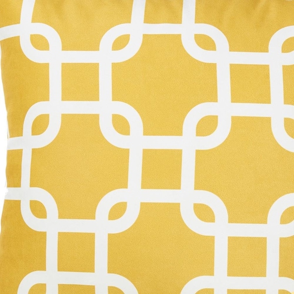 Homeroots Yellow Nautica Latice Printed Decorative Throw Pillow Cover 18 x 18 in. - 355328
