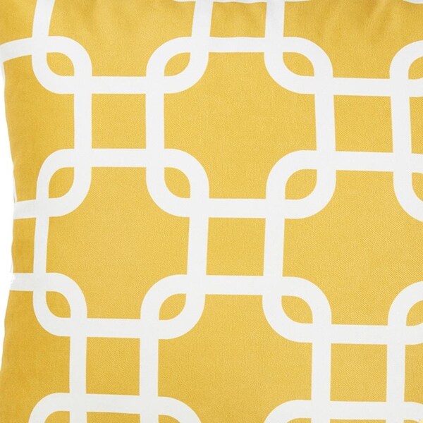 Homeroots Yellow Nautica Latice Printed Decorative Throw Pillow Cover 18 x 18 in. - 355328