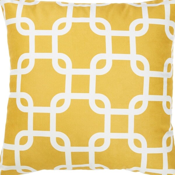 Homeroots Yellow Nautica Latice Printed Decorative Throw Pillow Cover 18 x 18 in. - 355328