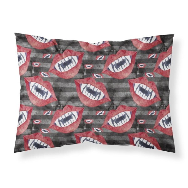 Carolines Treasures Watecolor Halloween Vampire Teeth Fabric Standard Pillowcase - BB7520PILLOWCASE