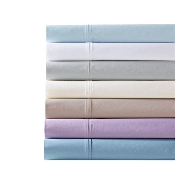 Madison Park Peached Percale Cotton Sheet Set, White - California King - MP20-5404
