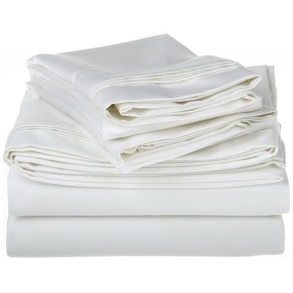Impressions By Luxor Treasures Egyptian Cotton 1000 Thread Count Solid Sheet Set California King-White - 1000CKSH SLWH
