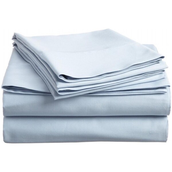 Impressions By Luxor Treasures 400 Thread Count Egyptian Cotton Queen Sheet Set Solid Light Blue - 400QNSH SLLB