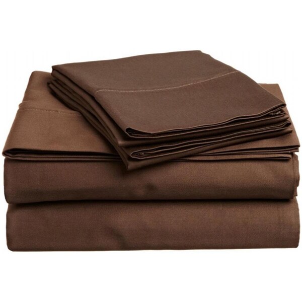 Superior  400 Thread Count Egyptian Cotton Twin Sheet Set Solid  Mocha - 400TWSH SLMO