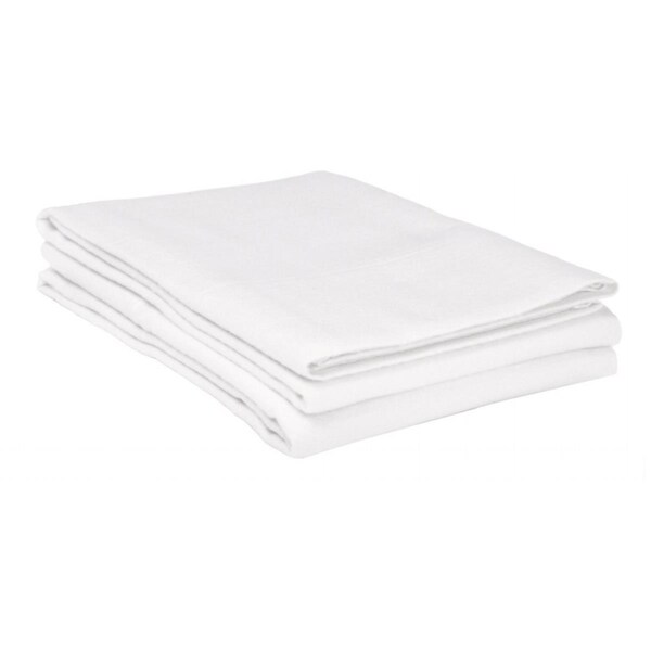 Impressions By Luxor Treasures Cotton Flannel Standard Pillowcase Set Solid, White - FLASDPC SLWH