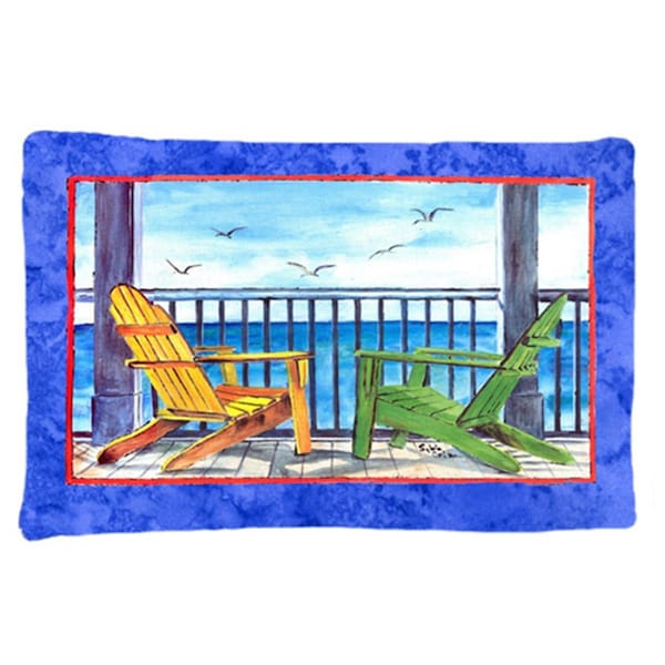 Carolines Treasures 20.5 x 30 in. Adirondack Chairs Blue Moisture Wicking Fabric Standard Pillow Case - 8767PILLOWCASE