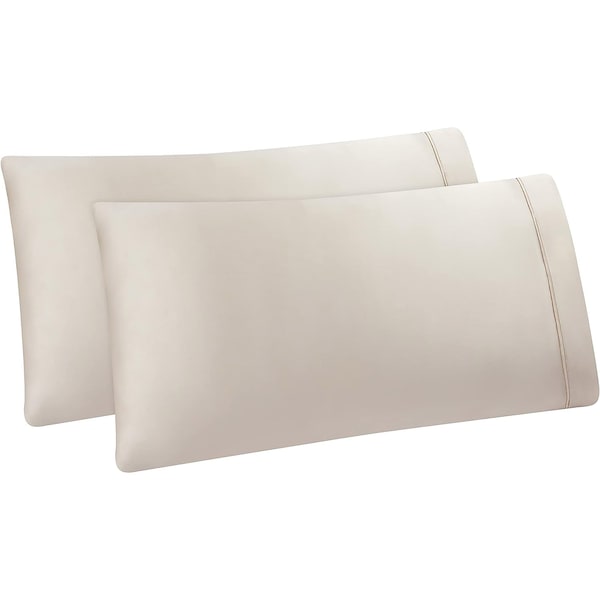 Monarch Brands Aston & Arden Tencel Pillowcase King, Beige, 2PK - P-SS-KP-400-BG