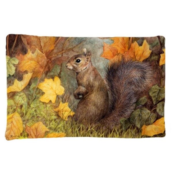 Carolines Treasures Carolines Treasures BDBA0097PILLOWCASE Grey Squirrel in Fall Leaves Fabric Standard Pillowcase - BDBA0097PILLOWCASE