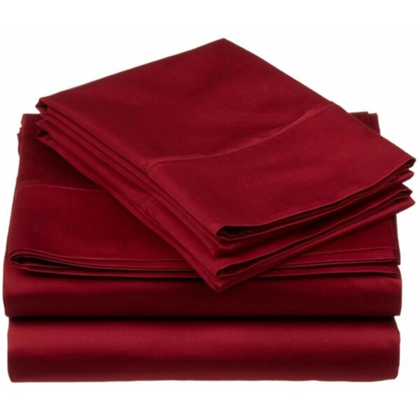 Impressions By Luxor Treasures 530 Thread Count Egyptian Cotton Queen Sheet Set Solid Burgundy - 530QNSH SLBG
