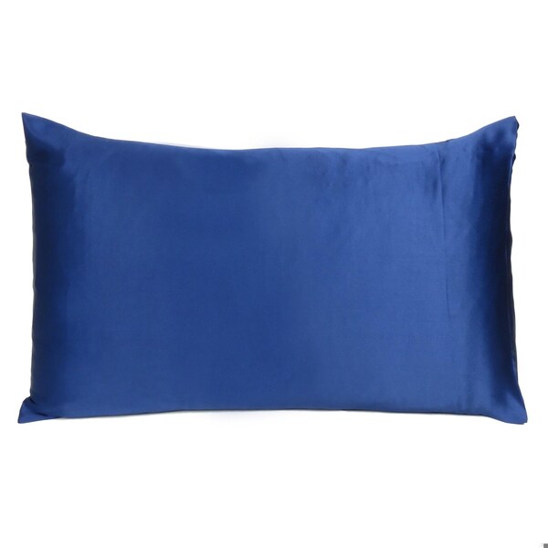 Homeroots 20 x 26 in. Navy Blue Dreamy Silky Satin Standard Size Pillowcases - 387871