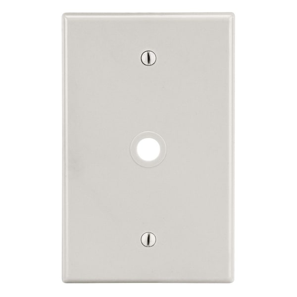 Hubbell Wiring Device-Kellems Wallplate, Mid-Size 1-Gang, .406" Opening, Box Mount, Light Almond - PJ11LA