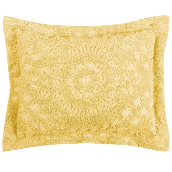 Better Trends Rio Cotton Pillow Sham, Yellow - Standard Size - SHR2127YE