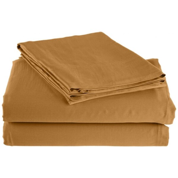 Impressions By Luxor Treasures Rayon from Bamboo 300 Thread Count Solid Sheet Set Twin-Gold - B300TWSH SLGL