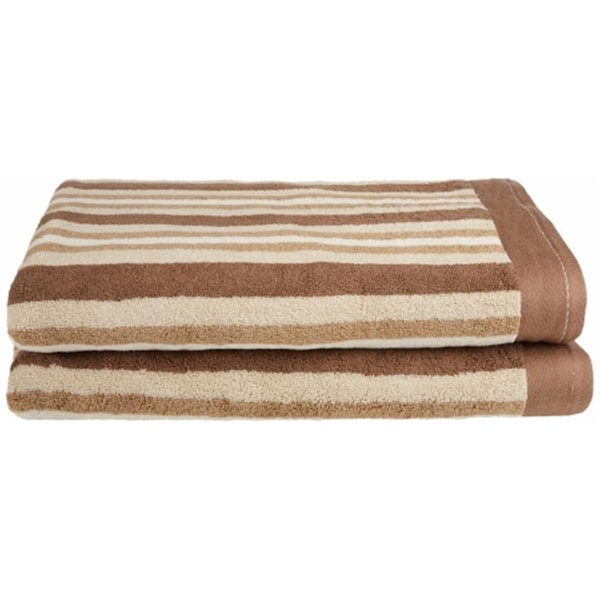 Superior Collection Luxurious Stripes 100% Cotton 2-Piece Bath Sheet Set-Chocolate, 2PK - ST BSHEET CH