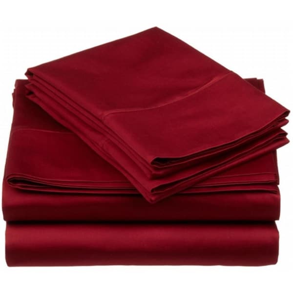 Impressions By Luxor Treasures 530 Thread Count Egyptian Cotton King Sheet Set Solid Burgundy - 530KGSH SLBG