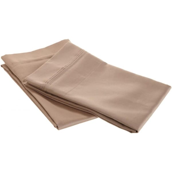 Impressions By Luxor Treasures Egyptian Cotton 650 Thread Count Solid Pillowcase Set Standard-Taupe - 650SDPC SLTP
