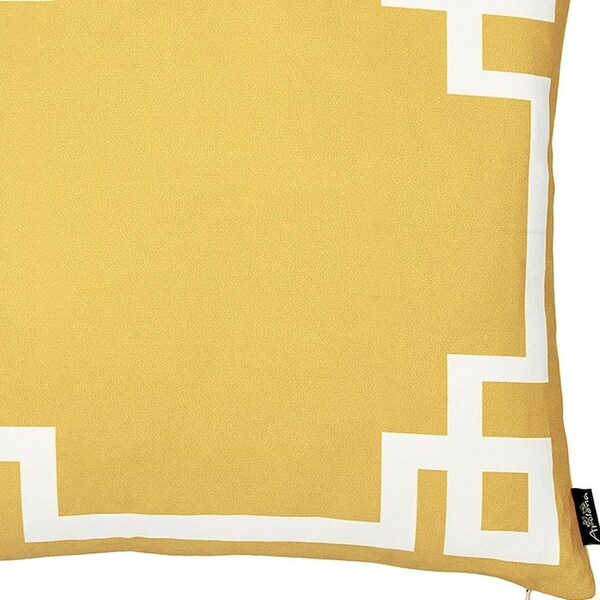 Homeroots Yellow & White Geometric Decorative Throw Pillow Cover 18 x 18 in. - 355339