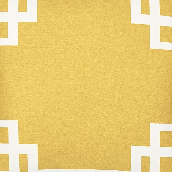 Homeroots Yellow & White Geometric Decorative Throw Pillow Cover 18 x 18 in. - 355339