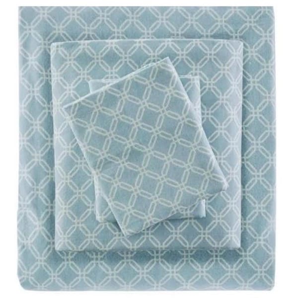 Imageware Systems Cozy Flannel Sheet Set, Bkue Geo - Queen - TN20-0248