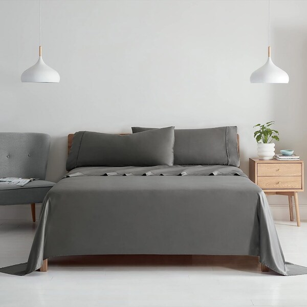 Monarch Brands Aston & Arden Tencel Pillowcase King, Dark Grey, 2PK - P-SS-KP-400-DG