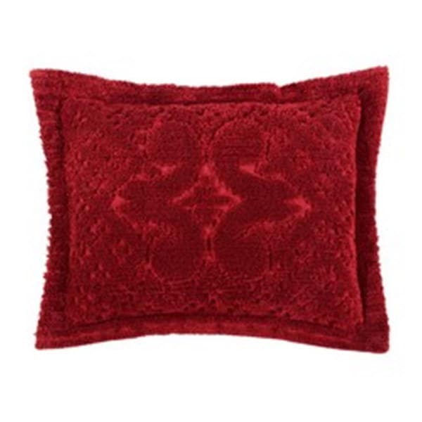 Better Trends Ashton Cotton Pillow Sham, Burgundy - Standard Size - SHAS2127BU