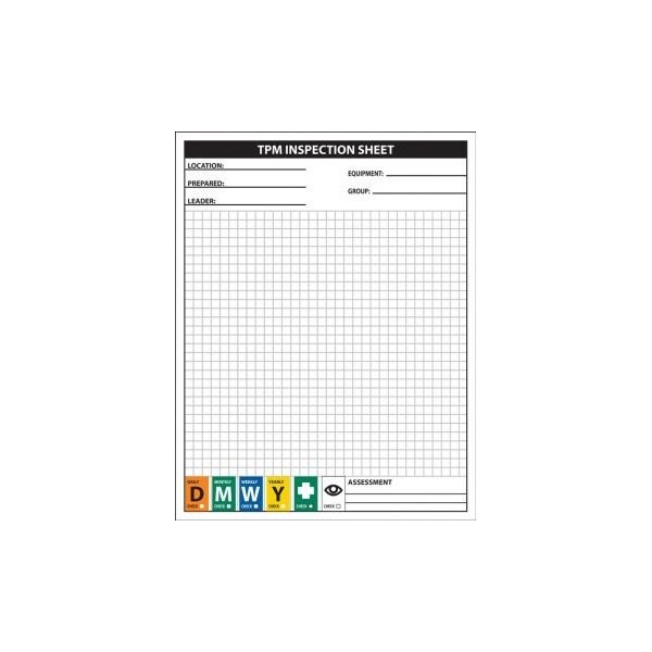 Accuform TPM INSPECTION SHEET PAD 11 in  X 8 12 in  CBS510 - CBS510