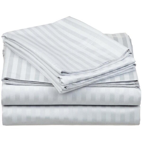 Impressions By Luxor Treasures Egyptian Cotton 650 Thread Count Stripe Sheet Set King-Light Blue - 650KGSH STLB