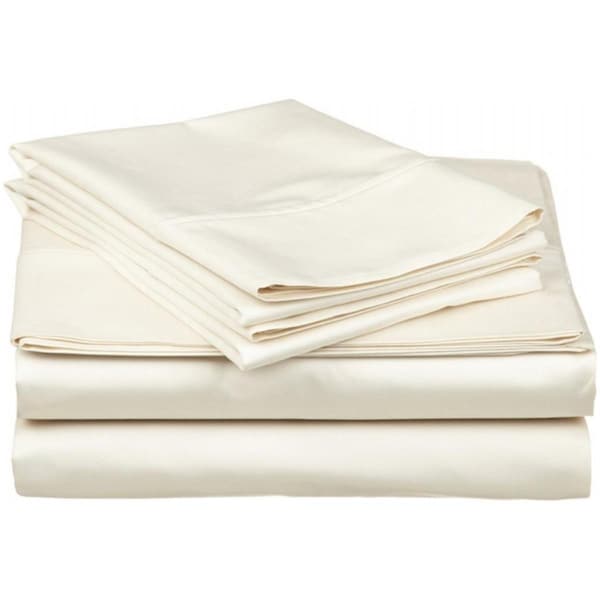 Impressions By Luxor Treasures 400 Thread Count Egyptian Cotton Olympic Queen Sheet Set Solid Ivory - 400OQSH SLIV