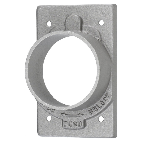 Hubbell Wiring Device-Kellems Wallplates and Boxes, Non-Weatherproof Covers, 1-Gang, 1) 50A Locking Opening, Standard Size, Cast Aluminum, Without Lift Cover - HBL7383