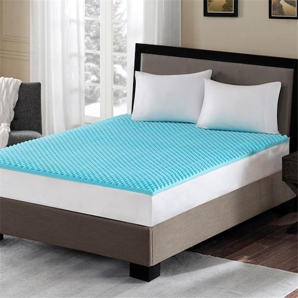 Sleep Philosophy Sleep Philosophy BASI16-0416 Gel Memory Foam Topper; Blue - Twin XL - BASI16-0416