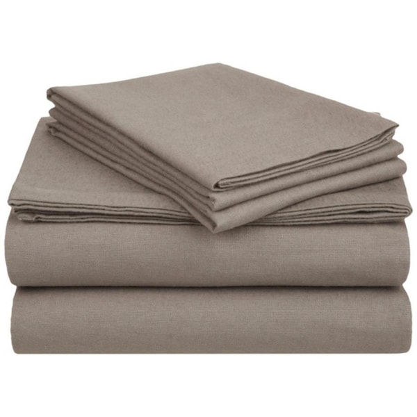Superior  Impressions by Luxor Treasures FLATWSH SLGR Cotton Flannel Twin Sheet Set Solid; Grey - FLATWSH SLGR