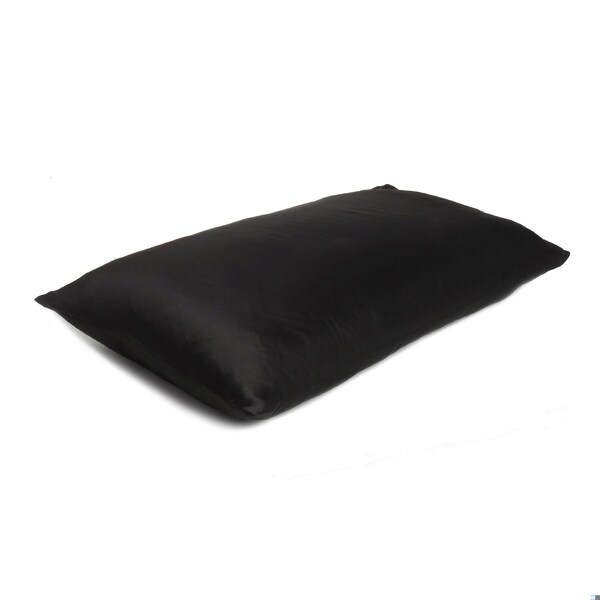 Homeroots 20 x 30 in. Black Dreamy Silky Satin Queen Size Pillowcases - 387888