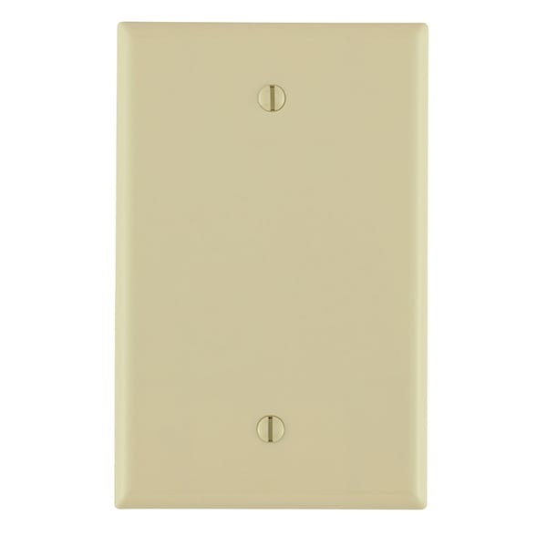 Leviton Blank Wall Plate, 1 Gang, Ivory - 80514-I