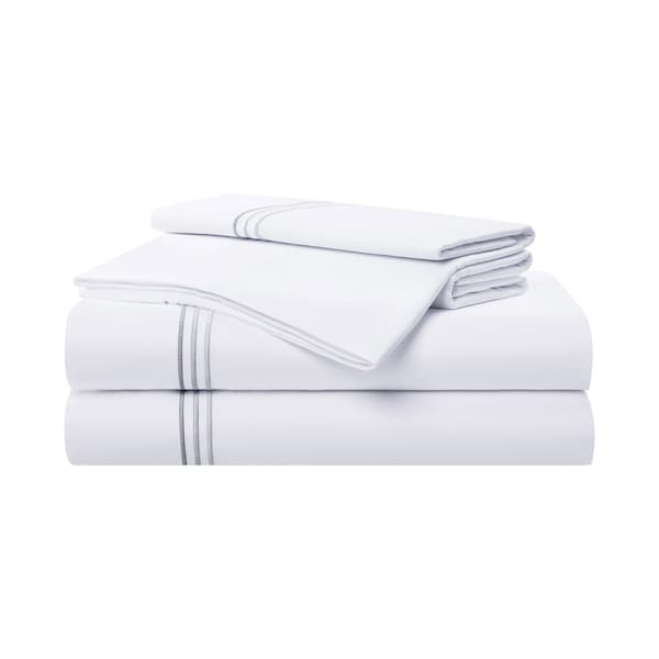 Monarch Brands Aston & Arden Sateen - Twin, Steel Grey - P-SS-T600-TW-ST