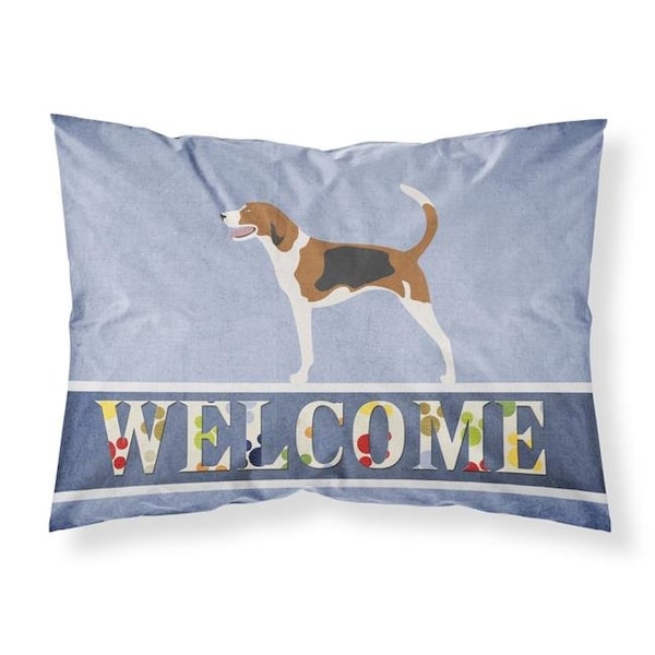 Carolines Treasures Carolines Treasures BB8271PILLOWCASE American Foxhound Welcome Fabric Standard Pillowcase - BB8271PILLOWCASE