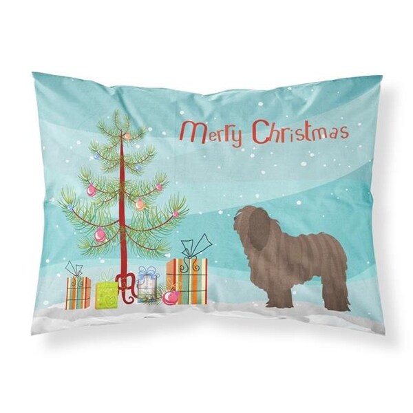 Carolines Treasures Carolines Treasures BB8453PILLOWCASE Bergamasco Shepherd Christmas Fabric Standard Pillowcase - BB8453PILLOWCASE