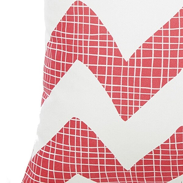 Homeroots Pink Tropical Chevron Decorative Throw Pillow Cover 18 x 18 in. - 355345