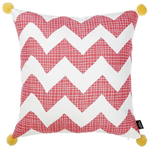 Homeroots Pink Tropical Chevron Decorative Throw Pillow Cover 18 x 18 in. - 355345