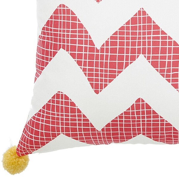 Homeroots Pink Tropical Chevron Decorative Throw Pillow Cover 18 x 18 in. - 355345