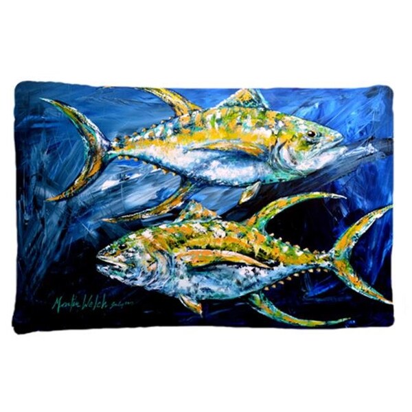 Carolines Treasures Carolines Treasures MW1125PILLOWCASE 20.5 W x 30 in. Fish - Tuna Tuna Blue Moisture Wicking Fabric Standard Pillowcase - MW1125PILLOWCASE