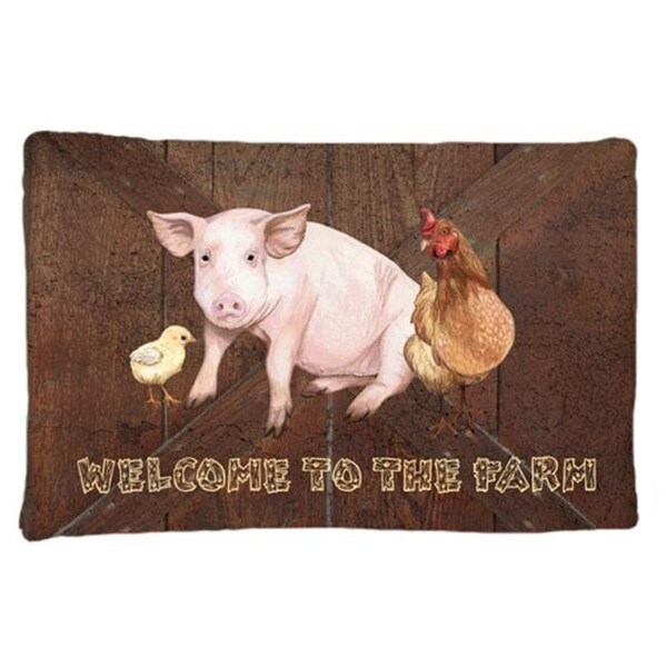 Carolines Treasures Carolines Treasures SB3083PILLOWCASE Welcome To The Farm With The Pig And Chicken Moisture Wicking Fabric Standard Pillowcase - SB3083PILLOWCASE