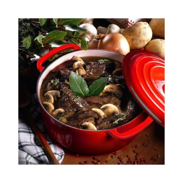 Hastings Home Cast Iron Dutch Oven with Lid, 6-quart Enamel Coated Pot for Oven or Stovetop, for Soup, Chicken - 196601EVU