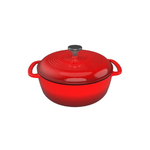 Hastings Home Cast Iron Dutch Oven with Lid, 6-quart Enamel Coated Pot for Oven or Stovetop, for Soup, Chicken - 196601EVU
