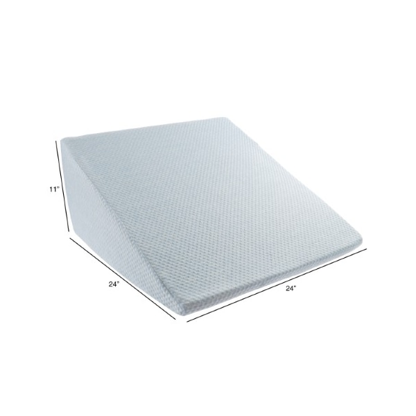 Hastings Home Extra High Wedge Pillow Memory Foam with Bamboo Fiber Cover, for Snoring, Better Sleep (Blue) - 186816CSK