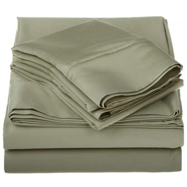 Impressions By Luxor Treasures Egyptian Cotton 1200 Thread Count Solid Sheet Set Queen-Sage - 1200QNSH SLSG