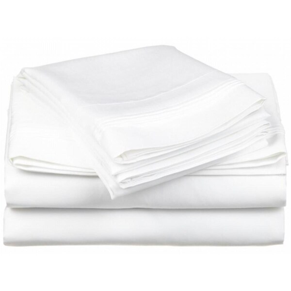 Impressions By Luxor Treasures Egyptian Cotton 650 Thread Count Solid Sheet Set Full-White - 650FLSH SLWH