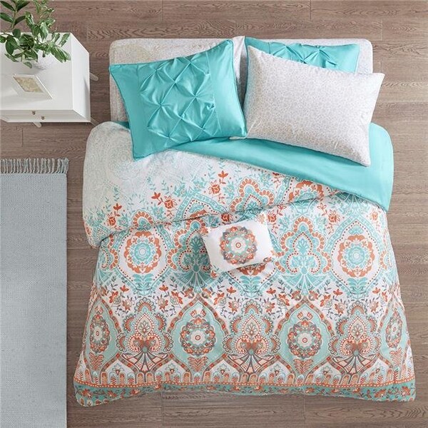 Intelligent Design Intelligent Design ID10-1563 Comforter & Sheet Set; Aqua - Queen Size - ID10-1563