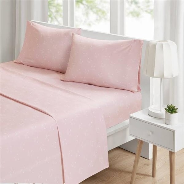 Intelligent Design Intelligent Design ID20-1431 Novelty Printed Sheet Set; Pink Cats - Twin & Extra Large - ID20-1431