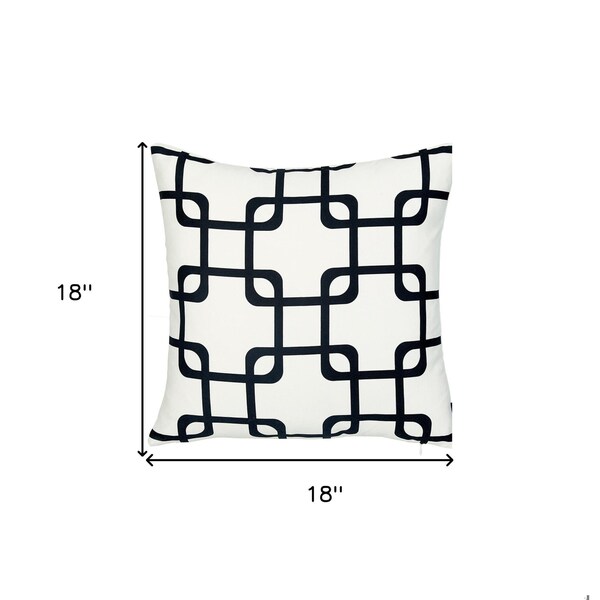 Homeroots 18 x 18 in. Black Geometric Squares Decorative Throw Pillow Cover - 355586